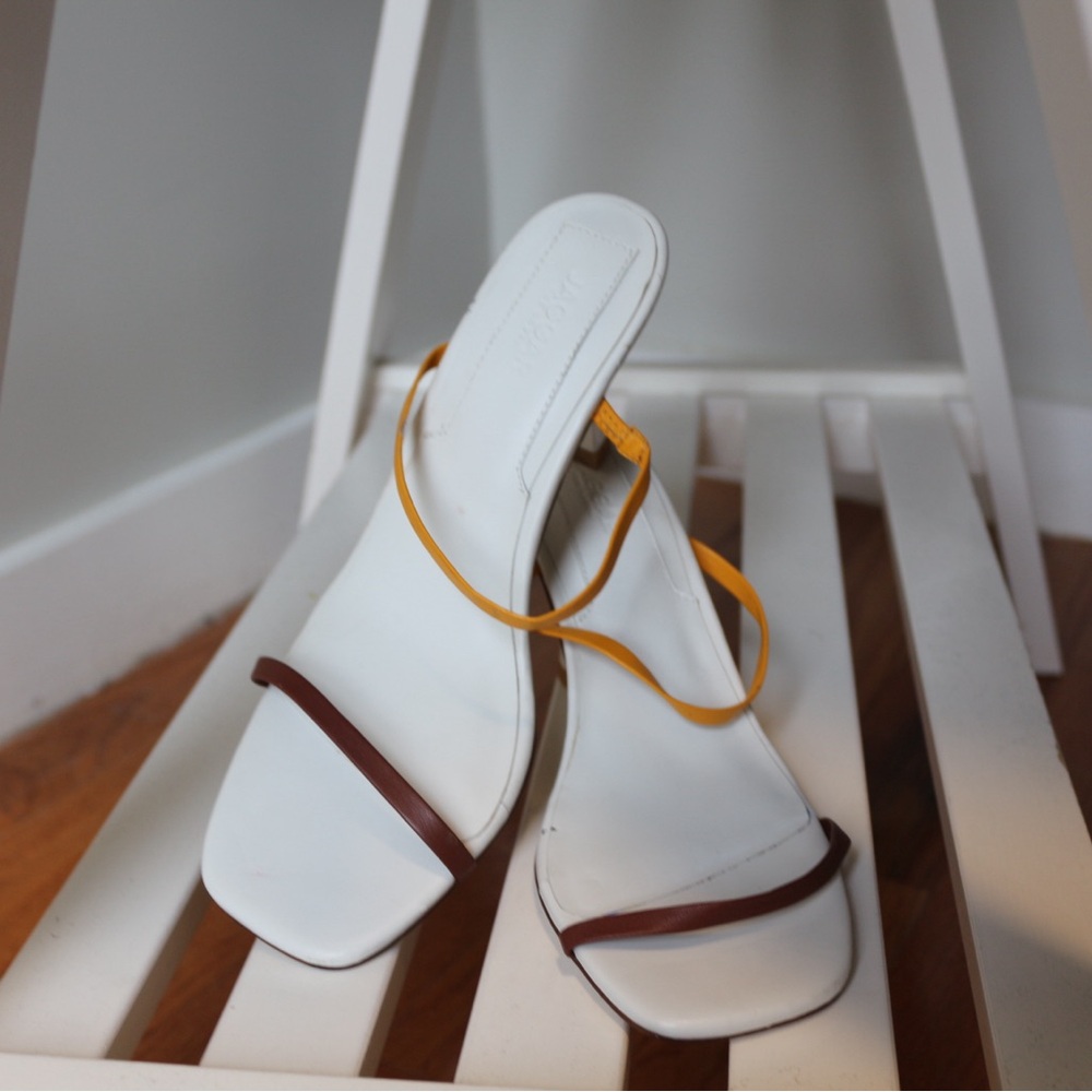JAGGAR the Label | JAGGAR Footwear Two Strap Sandals in White Yellow Brown